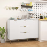 Sideboard Buffet Cabinet W/ 3 Drawers And Adjustable Shelves