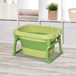 Foldable Baby Bathtub For Newborns Infants Toddlers W/ Stool | Green
