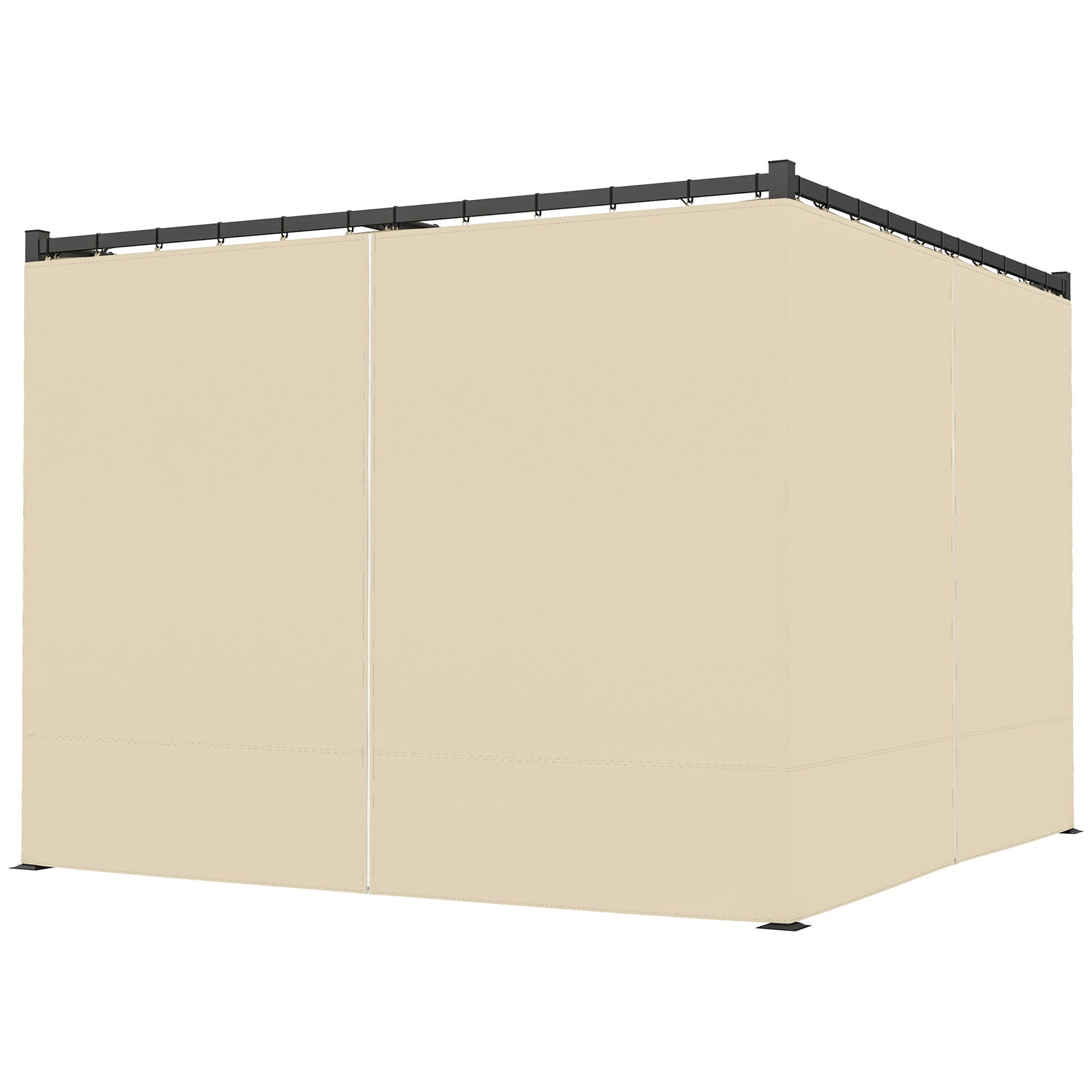 3 X 3(m) Pergola With Retractable Roof And Curtains | Khaki