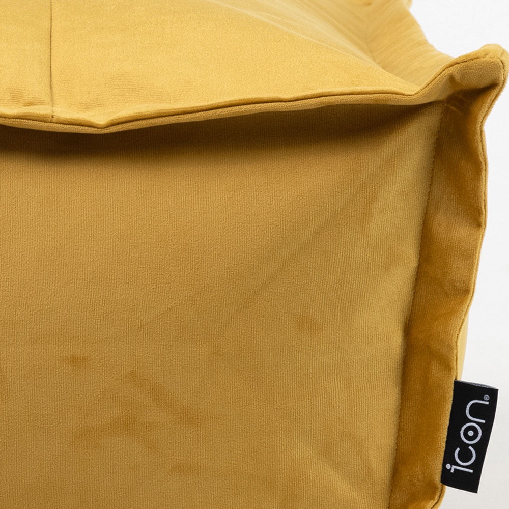 Vita Velvet Footstool Bean Bag Pouffe | Yellow