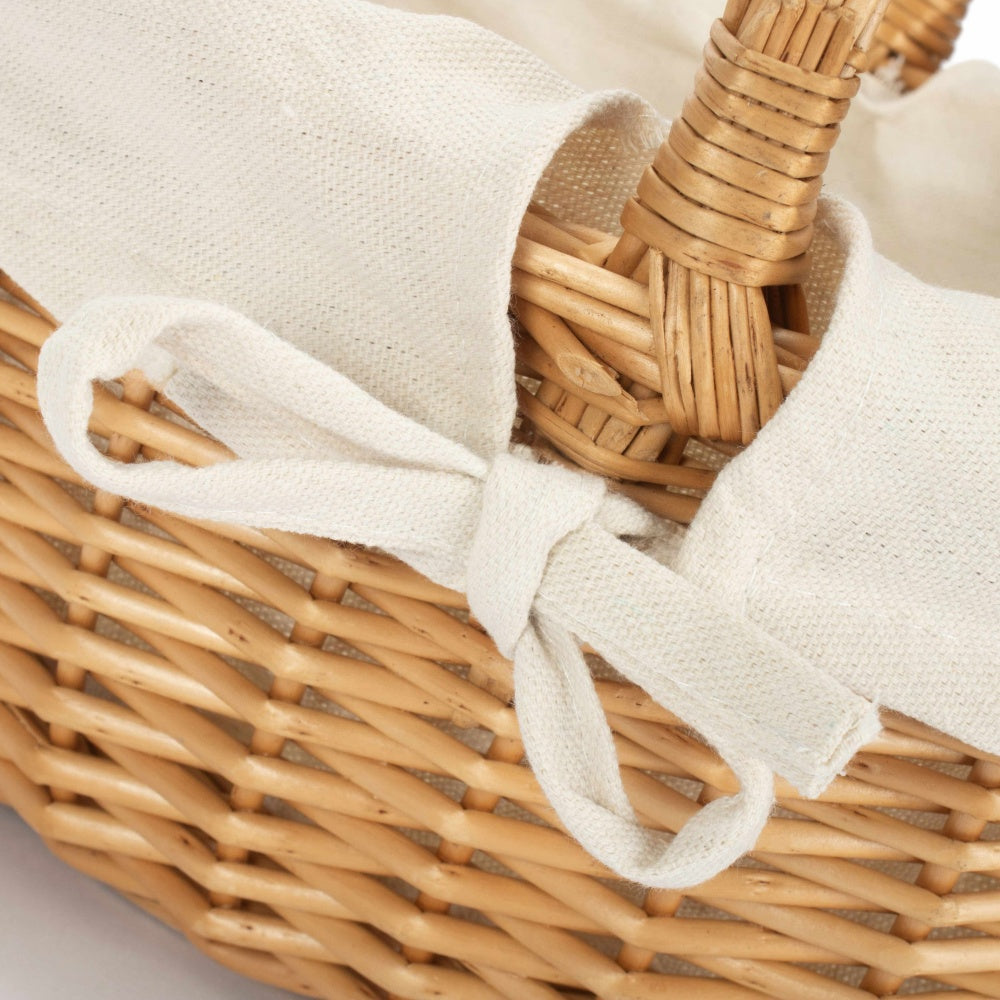 Wicker Shopping Basket Buff Willow Oval Shopper | White