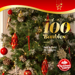 100 Christmas Baubles - Gold & Silver