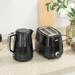 1.7l Fast Boil Electric Kettle And 2 Slice Water Toaster Set | Black
