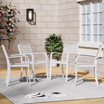Set Of 4 Garden Dining Armchairs White