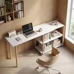 HOMCOM Computer Desk With Storage Shelves 150 Cm White/oak