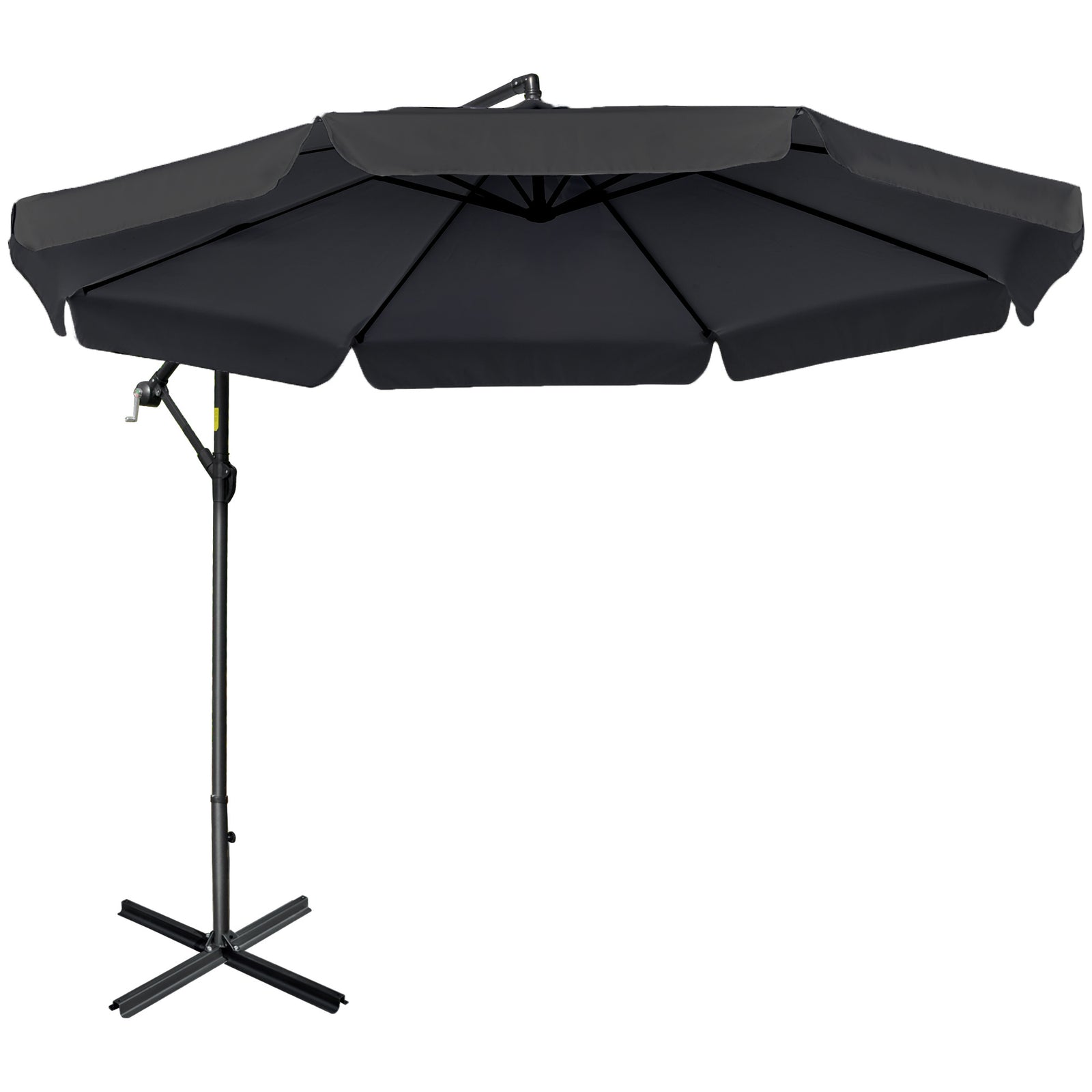 2.7m Cantilever Parasol Banana W/ Crank Handle | Black
