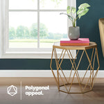 Nayi Geometric Gold Side Table