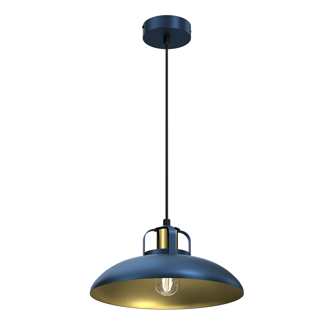Felix Blue Pendant Lamp 1xe27 The Hand Made High Quality Fittings 29cm Shades Rugged Industrial Look