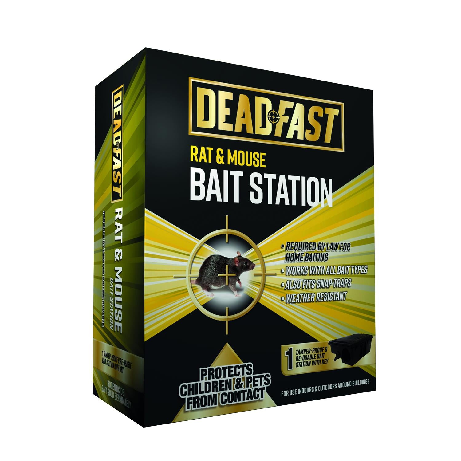 Mouse & Rat Bait And Snap Trap Station Rodent Control Single | Black