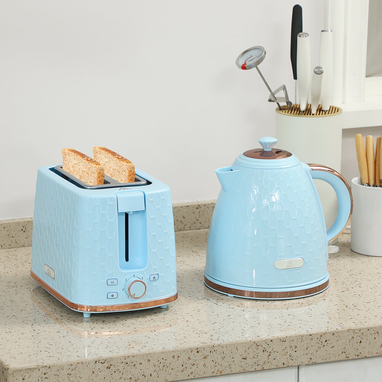 Kettle & 2 Slice Toaster | Light Blue