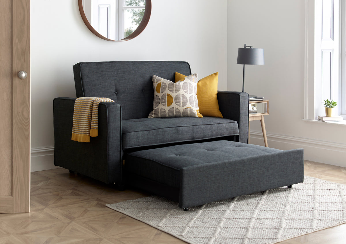 Troy 2 Seater Adjustable Sofa Bed | 2 Person | Grey