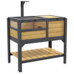 Wooden Tortoise House W/ Run, Shelter, Shelf, Lamp Holder | Yellow