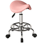 Saddle Chair, Rolling Salon Stool For Massage Spa | Pink