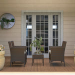 4 Piece Rattan Garden Furniture Sofa Set With Cushions | Brown