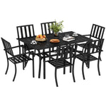 7 Pieces Patio Dining Set W/ Umbrella Hole