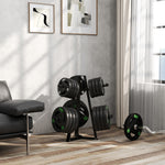 Weight Plate Rack For 5cm Weight Plates And Barbell Bar | Black