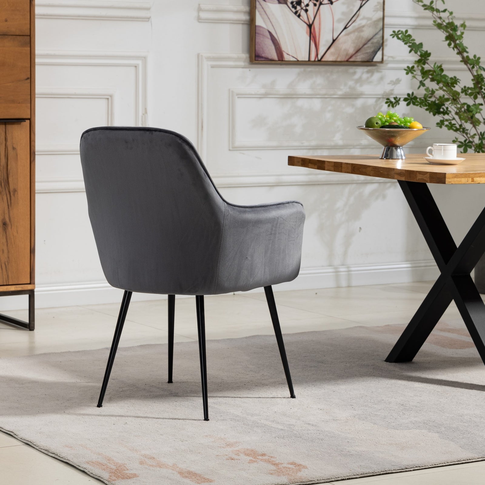 Set Of 2 Carrara Velvet Dining Chairs