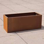 Corten Steel Trough Planter - Pre-rusted | 75cm x 32cm x 32cm | Brown