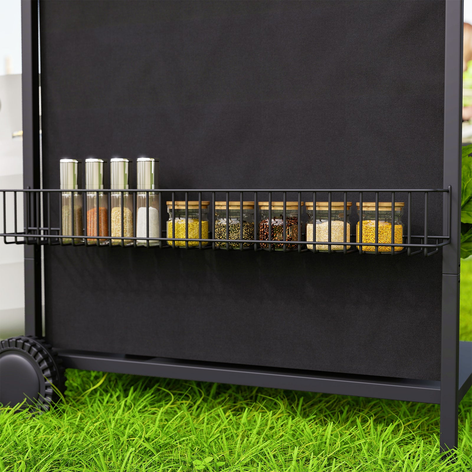 Outsunny 4+1 Burner Gas Bbq With Side Table