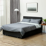 Double Bed Frame With Storage And Adjustable Velvet Headboard | Black