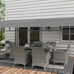 Outsunny 7 Pcs Outdoor Rattan Garden Furniture With Fire Pit Table