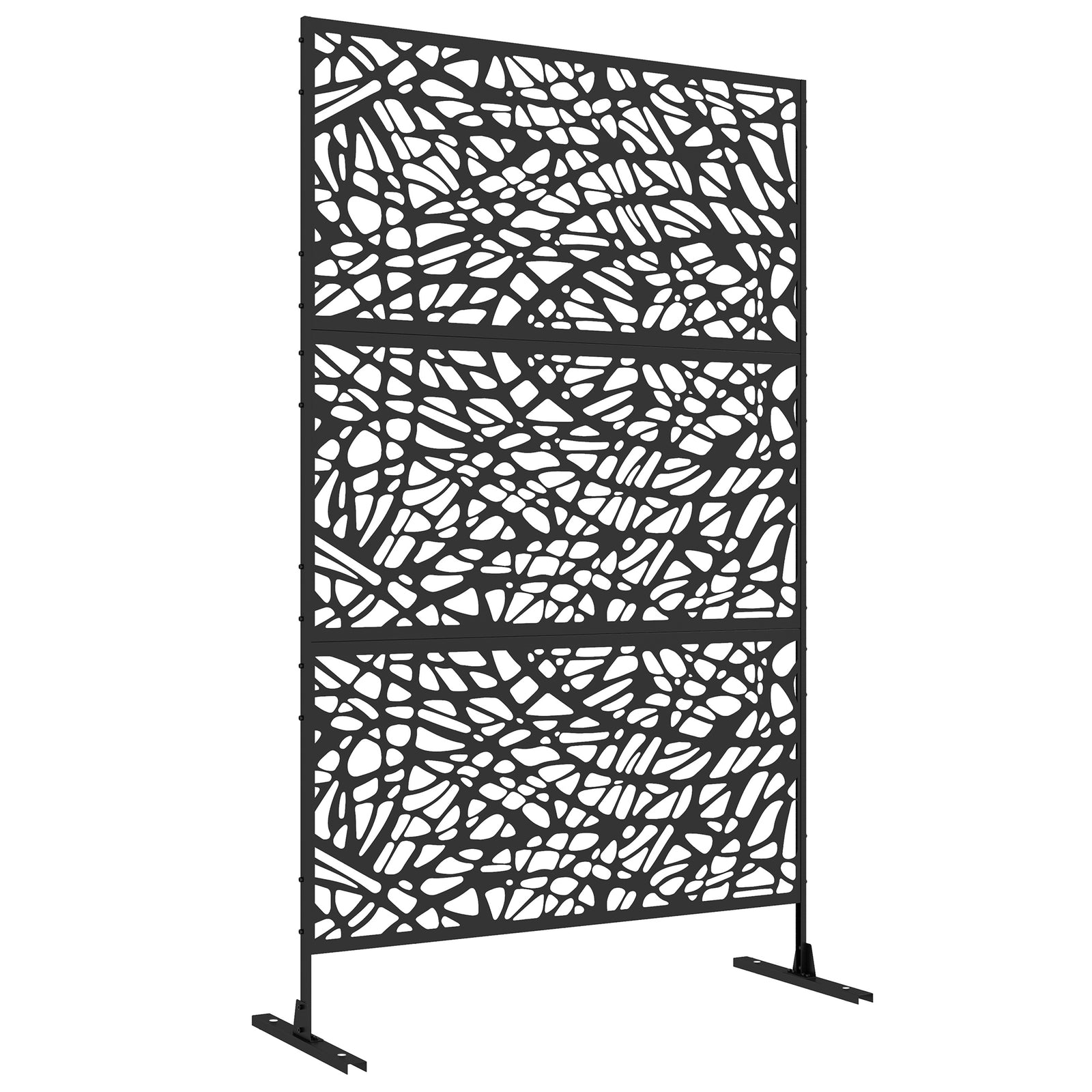 6.5ft Metal Privacy Screen W/ Stand, Twisted Lines