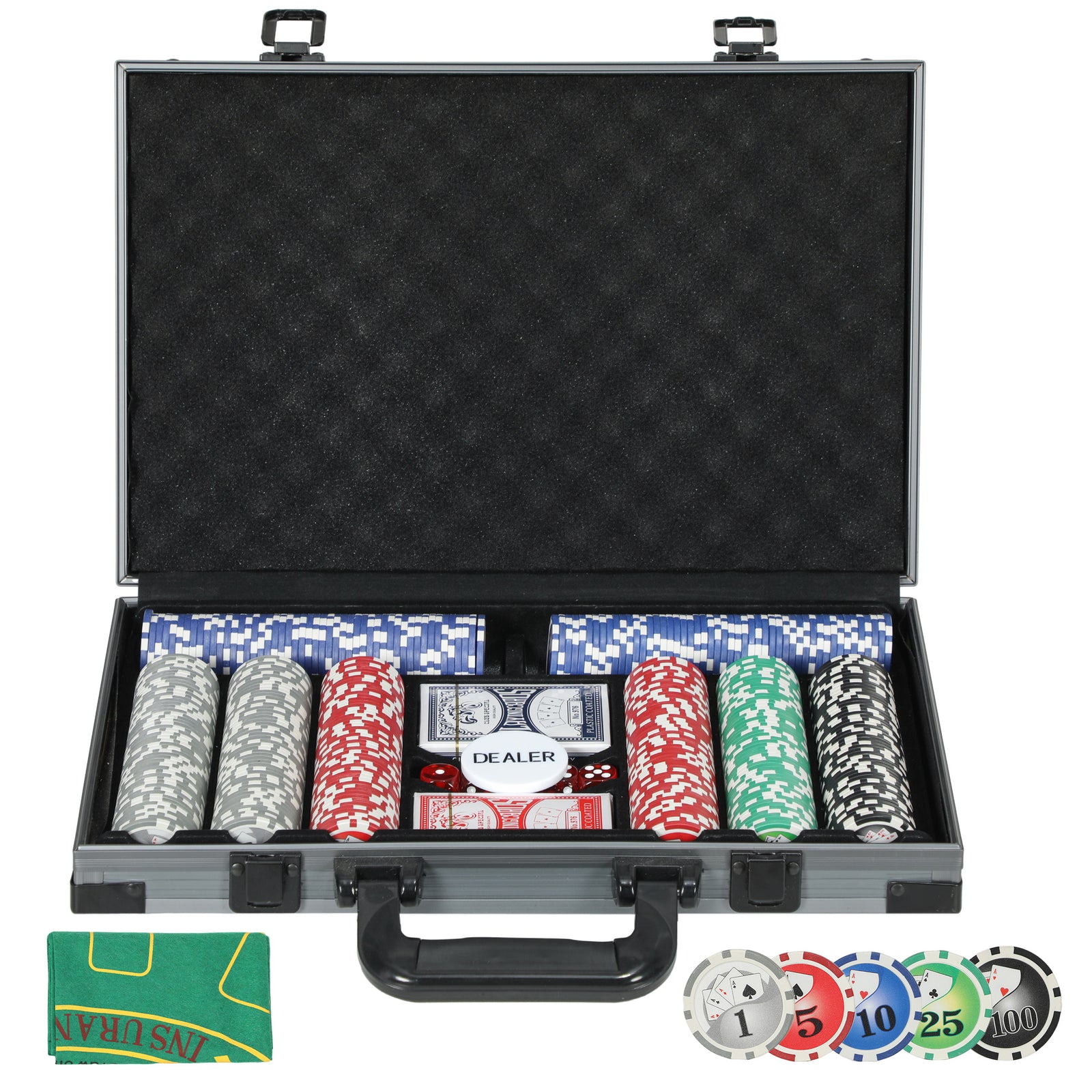 SPORTNOW 400-piece Poker Chips Set, Texas Holdem Poker Set With Case