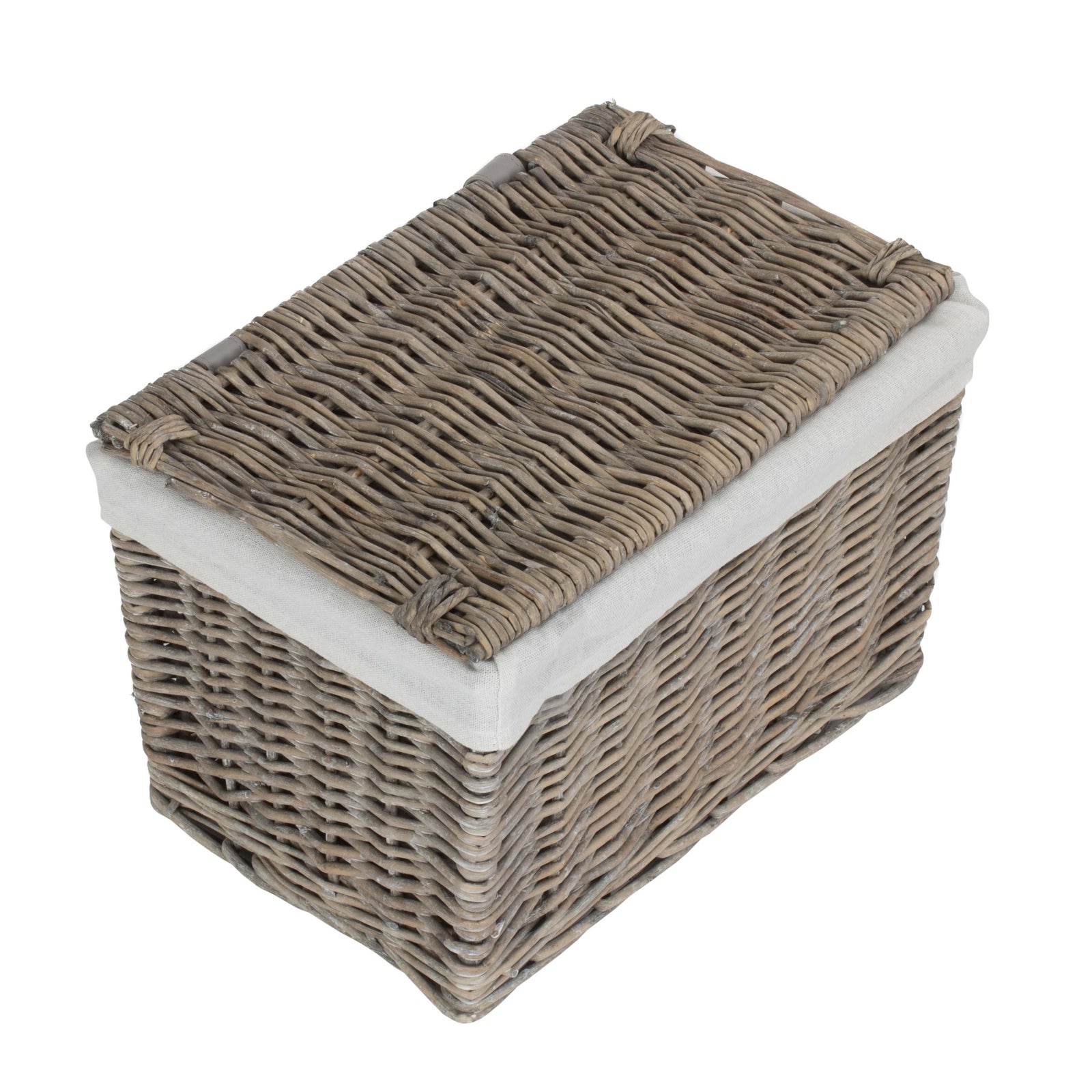 Wicker Grey Wash Finish Storage Basket | Small | Gray