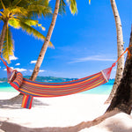 Cotton Hammock W/ Headrest & Side Pocket Deluxe Swing Chair