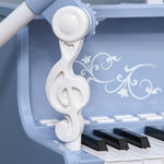 37 Key Keyboard Battery Piano Kids Microphone Stool Educational Game | Blue