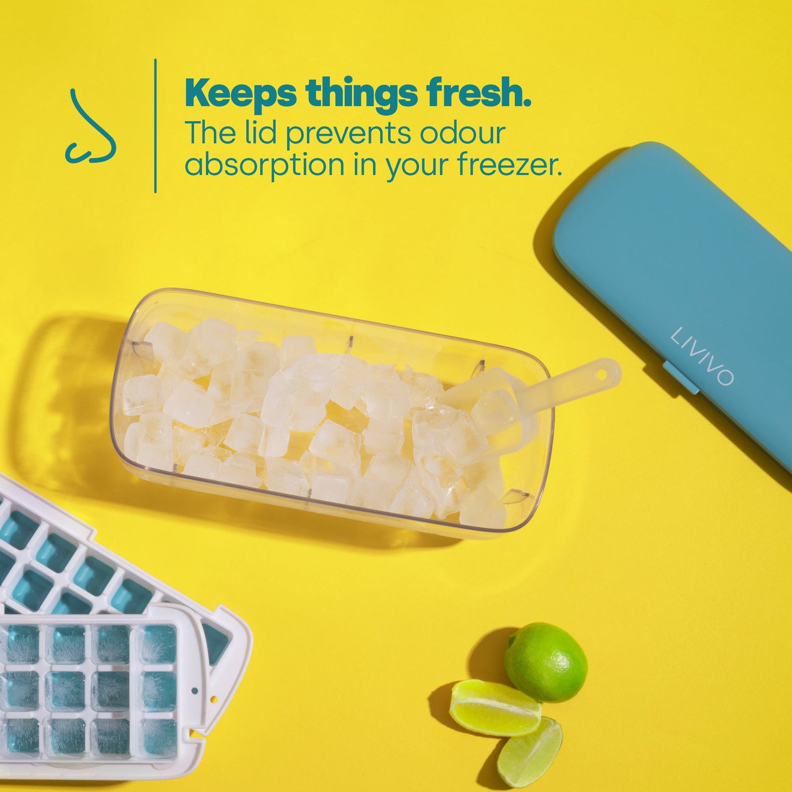 Ice Cube Tray With Dispenser And Storage