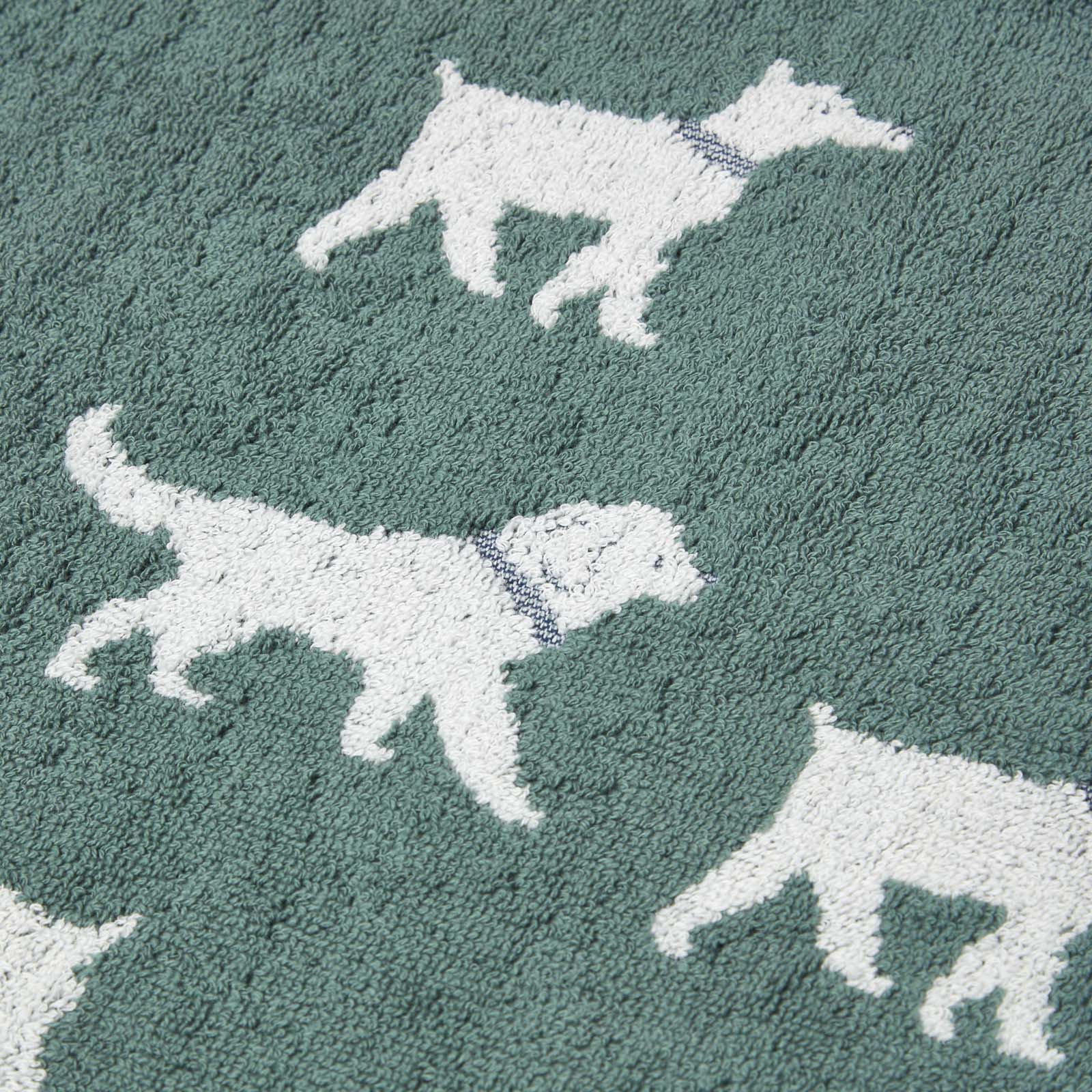 Dog Pattern 100% Cotton Hand Towel | Hand Towel | Green