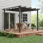 Aluminium Pergola W/ Retractable Roof, Garden Gazebo Canopy | Medium | Dark Gray