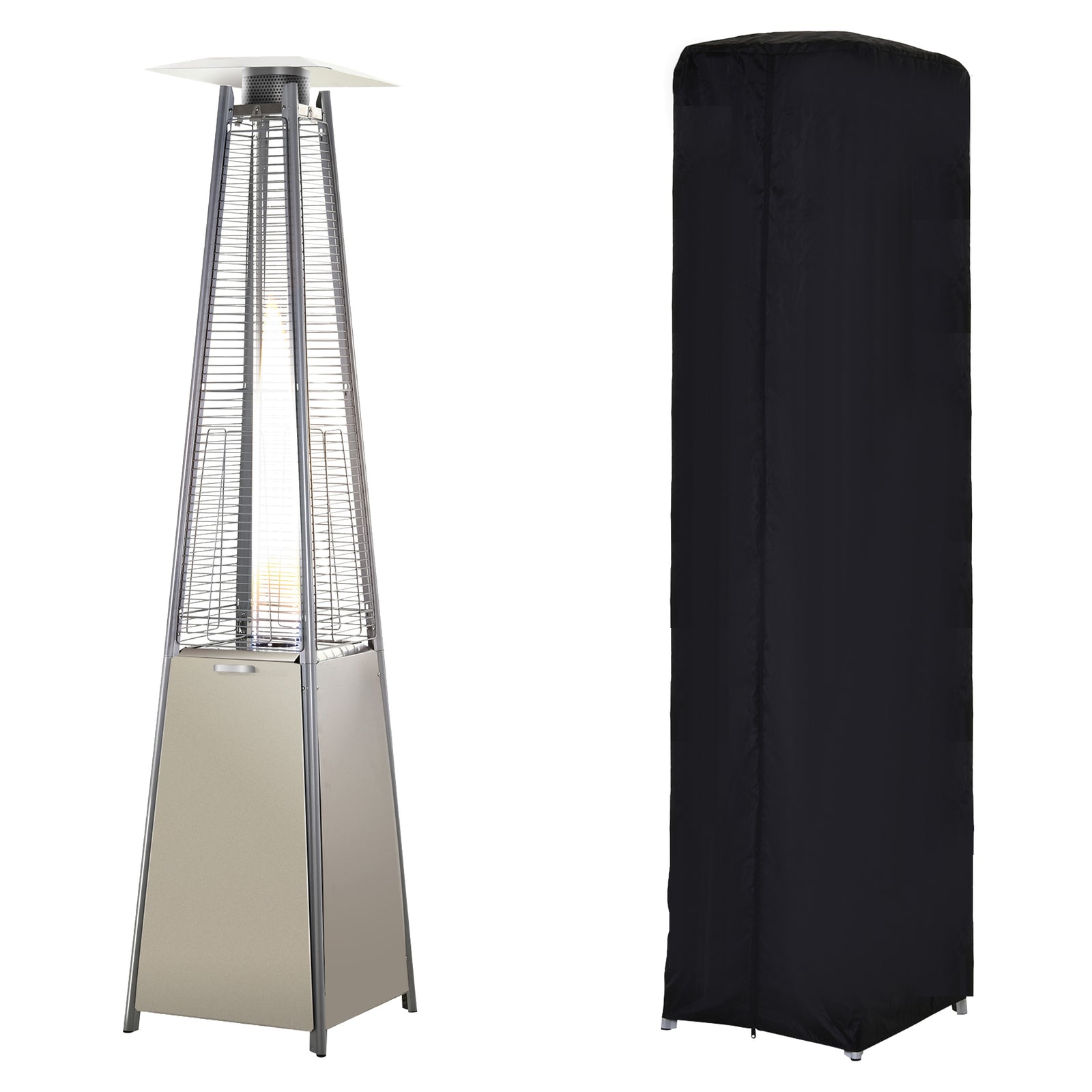10.5kw Patio Gas Heater Pyramid W/ Regulator & Cover