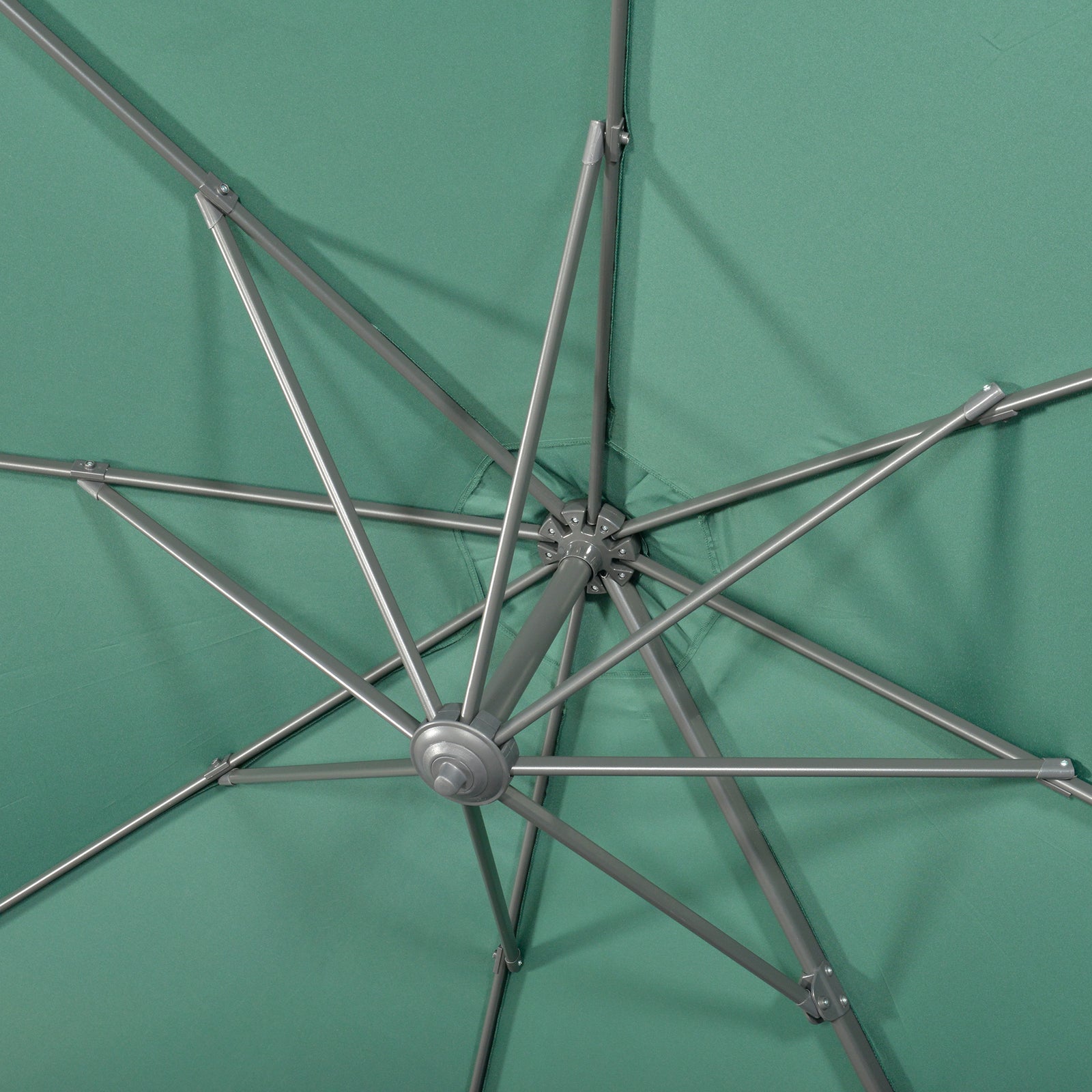 3x3m Cantilever Parasol W/ 360° Crank Handle Tilt | Green