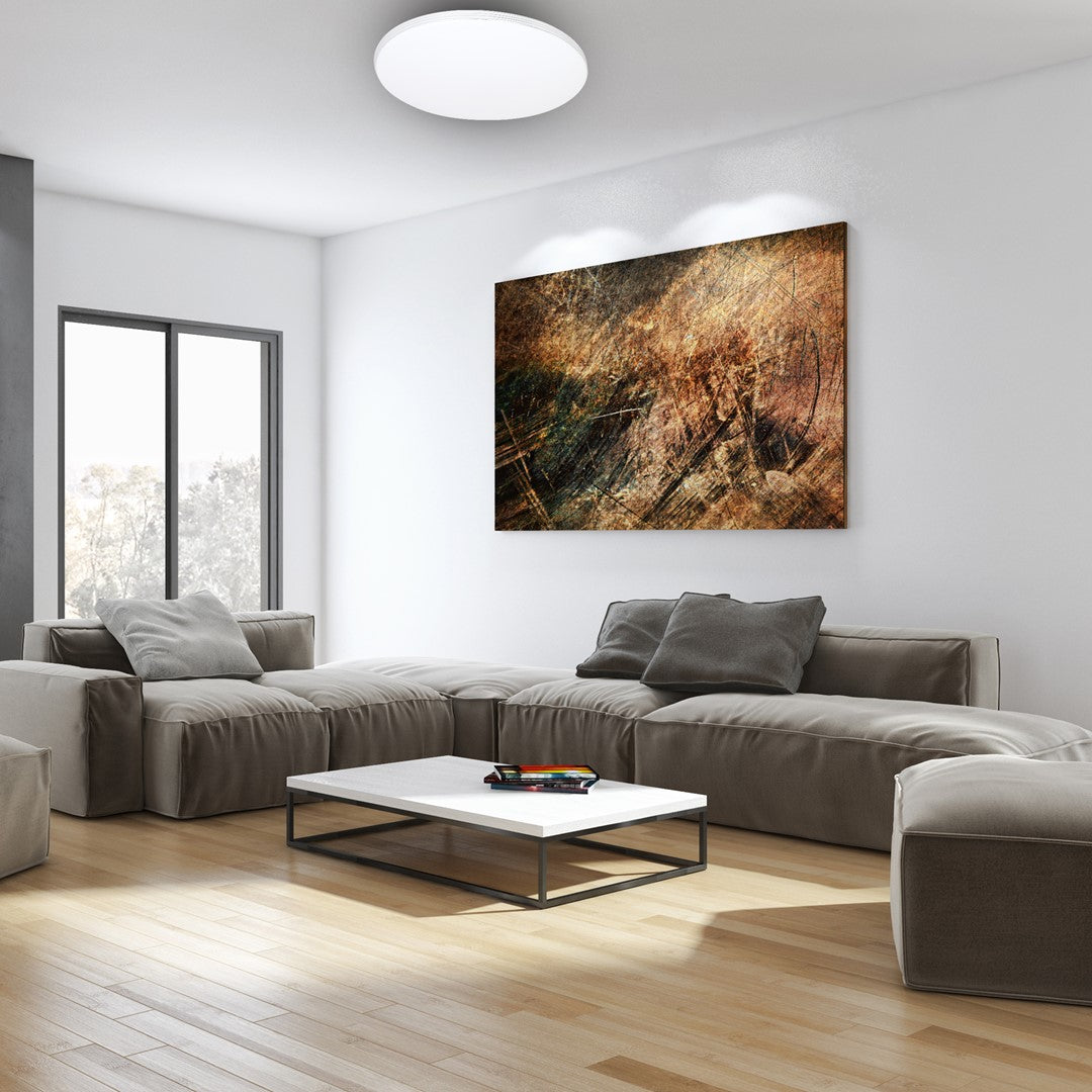 Ceiling Lamp Siena Stylish White And Chrome Circular Design Dimmable Including Remote Control | 55cm | White