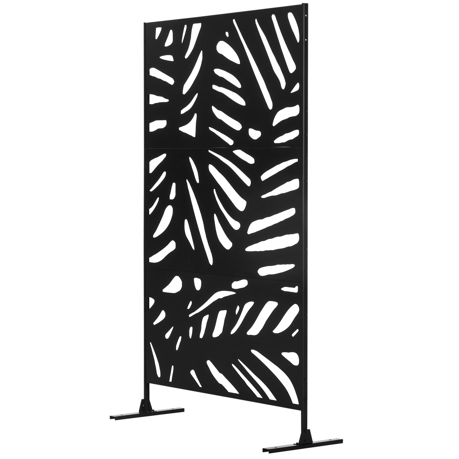Metal Outdoor Privacy Screen W/ Stand For Garden