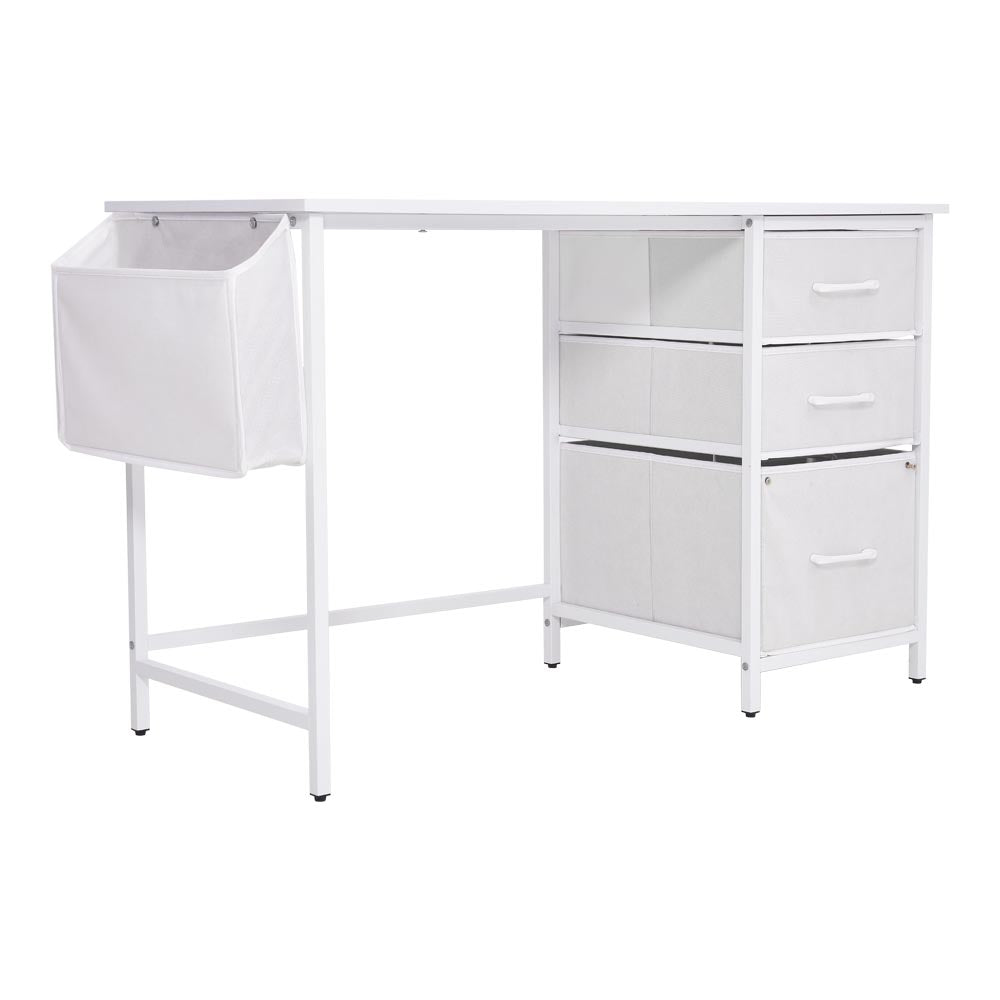 Multipurpose White Metal Frame Computer Desk For Home Office