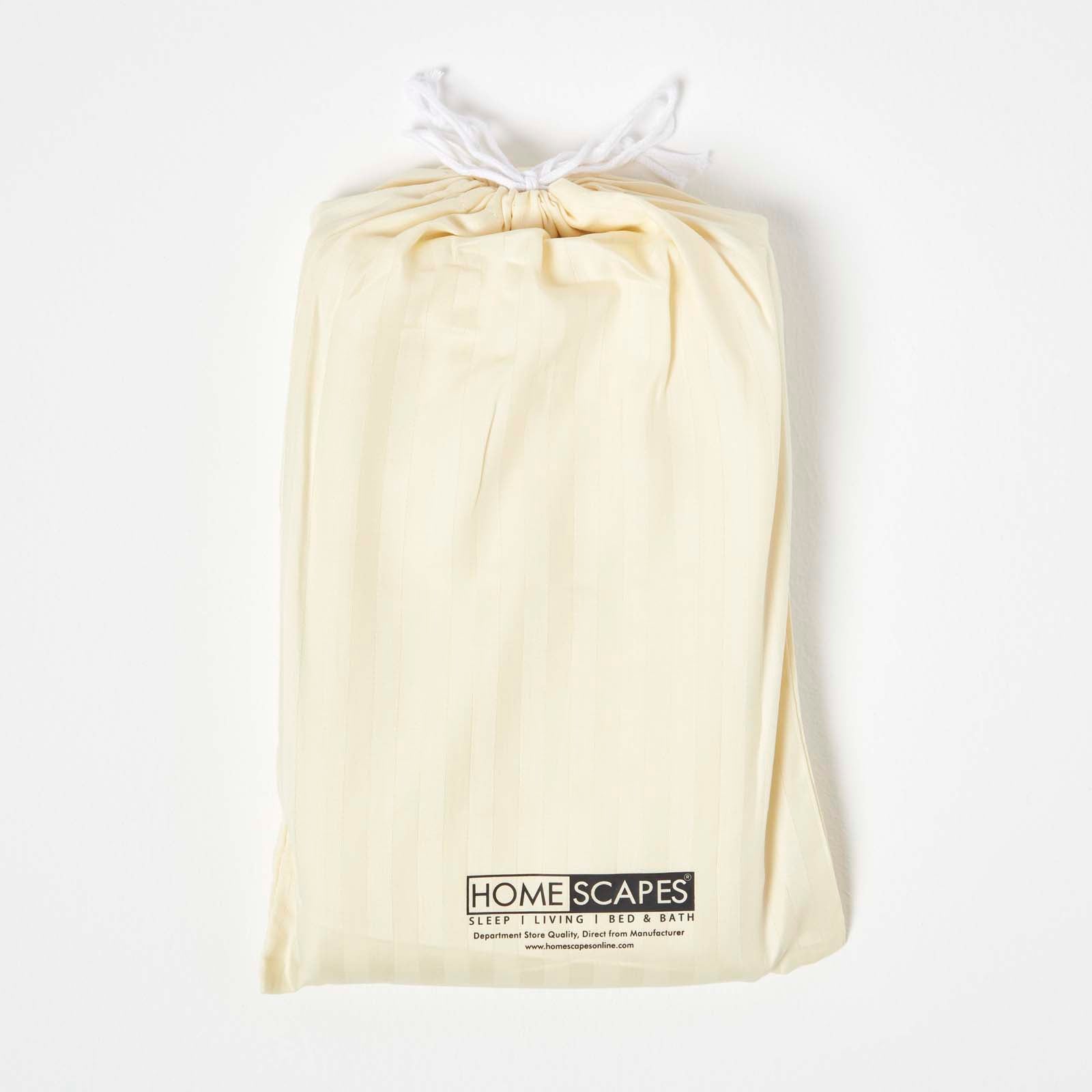 Cotton Stripe Fitted Cot Sheets 330 Tc, 60 X 120 Cm | Cot | Yellow