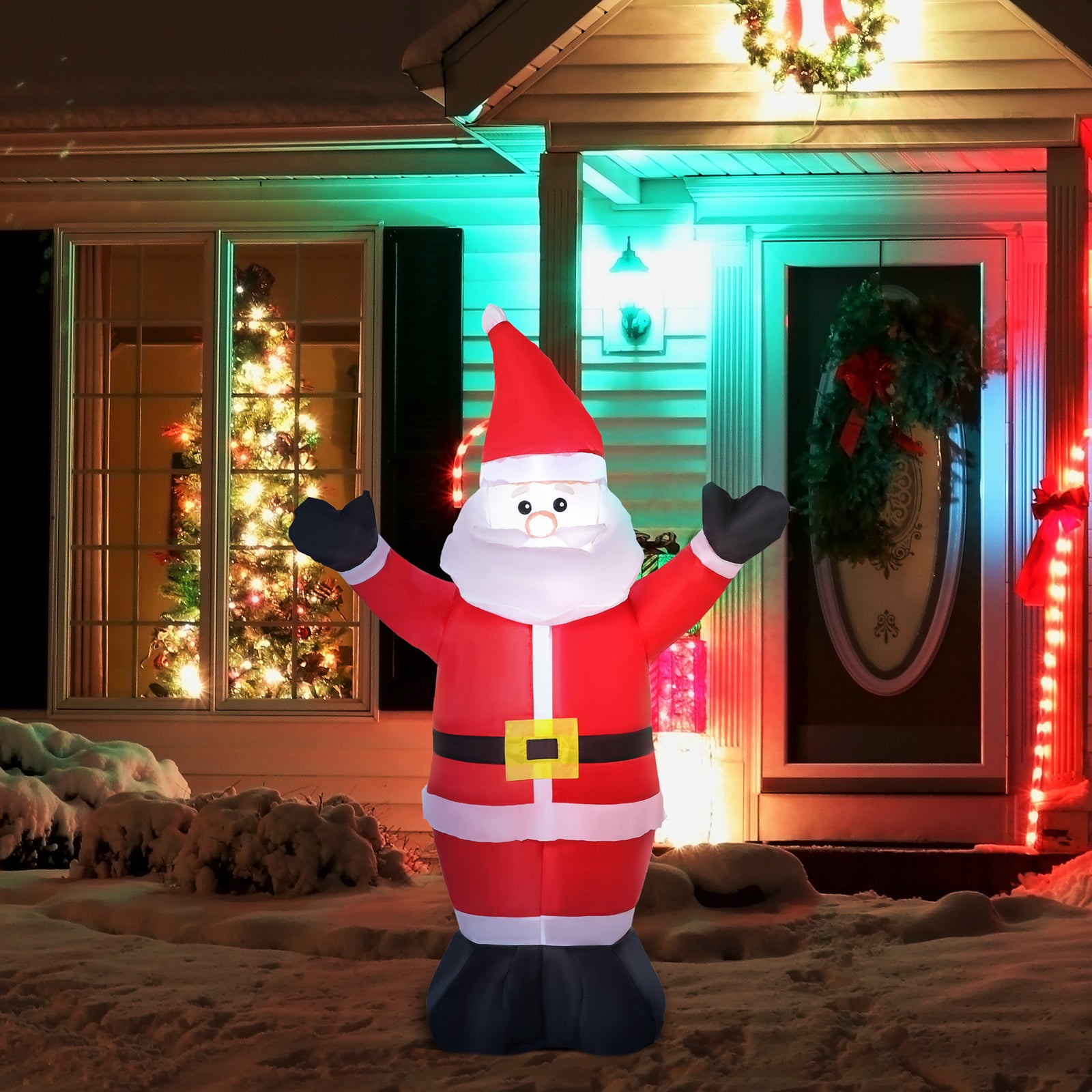 Inflatable 4ft Tall Santa Claus Xmas Decor Airblown Light