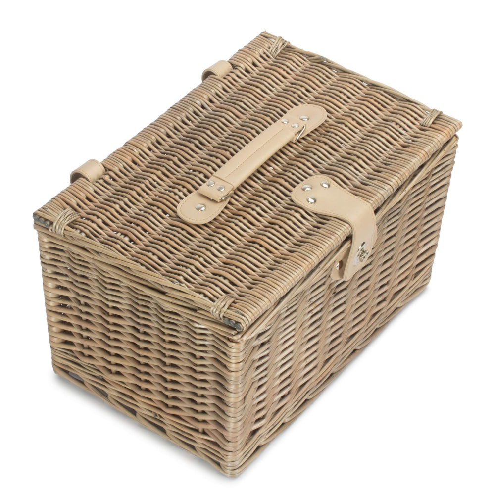 Antique Wash Finish Chest Picnic Basket | Small | Brown
