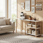 HOMCOM Computer Desk With Storage Shelves 150 Cm White/oak