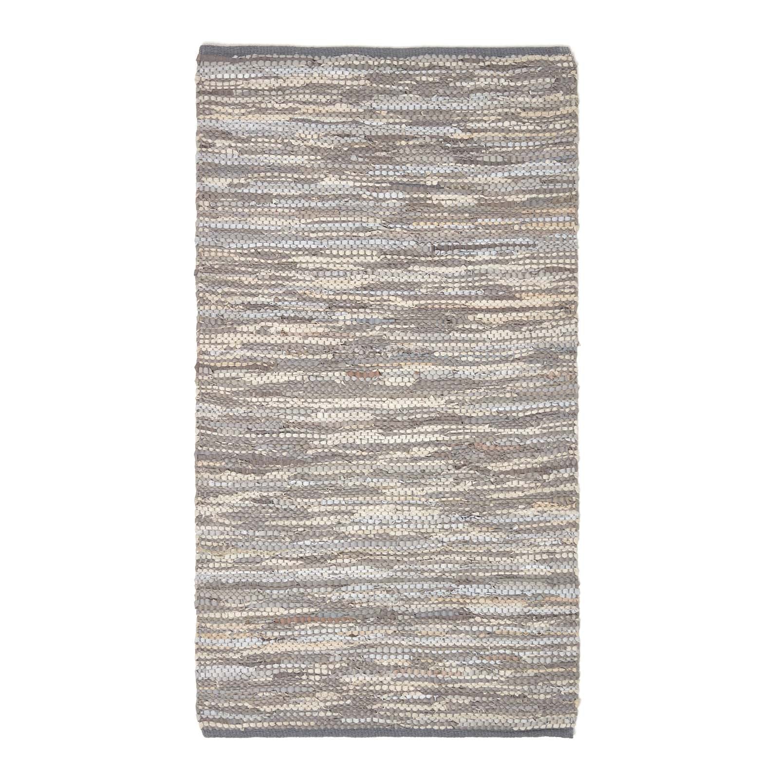 Denver Leather Woven Rug | 150cm x 95cm | Grey
