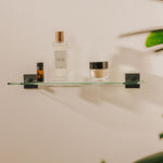 Glass Bathroom Shelf Organizer 40cm Chrome Stick Collection