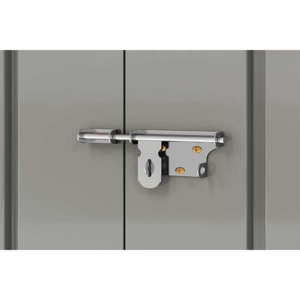 Outdoor Storage Shed Lockable Metal Tool House With Double Doors Fits 2/4 Bikes | Large | Grey