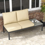 2 Seater Outdoor Seat Cushions, Water Repellent W/ Backrest | Beige