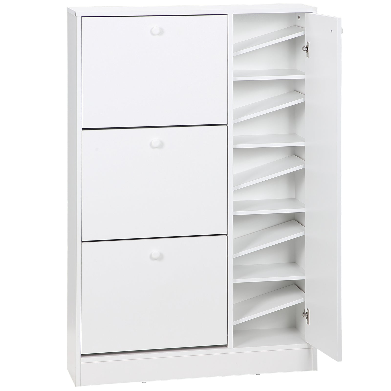 4 Compartment Shoe Storage Cabinet Shelves Footwear