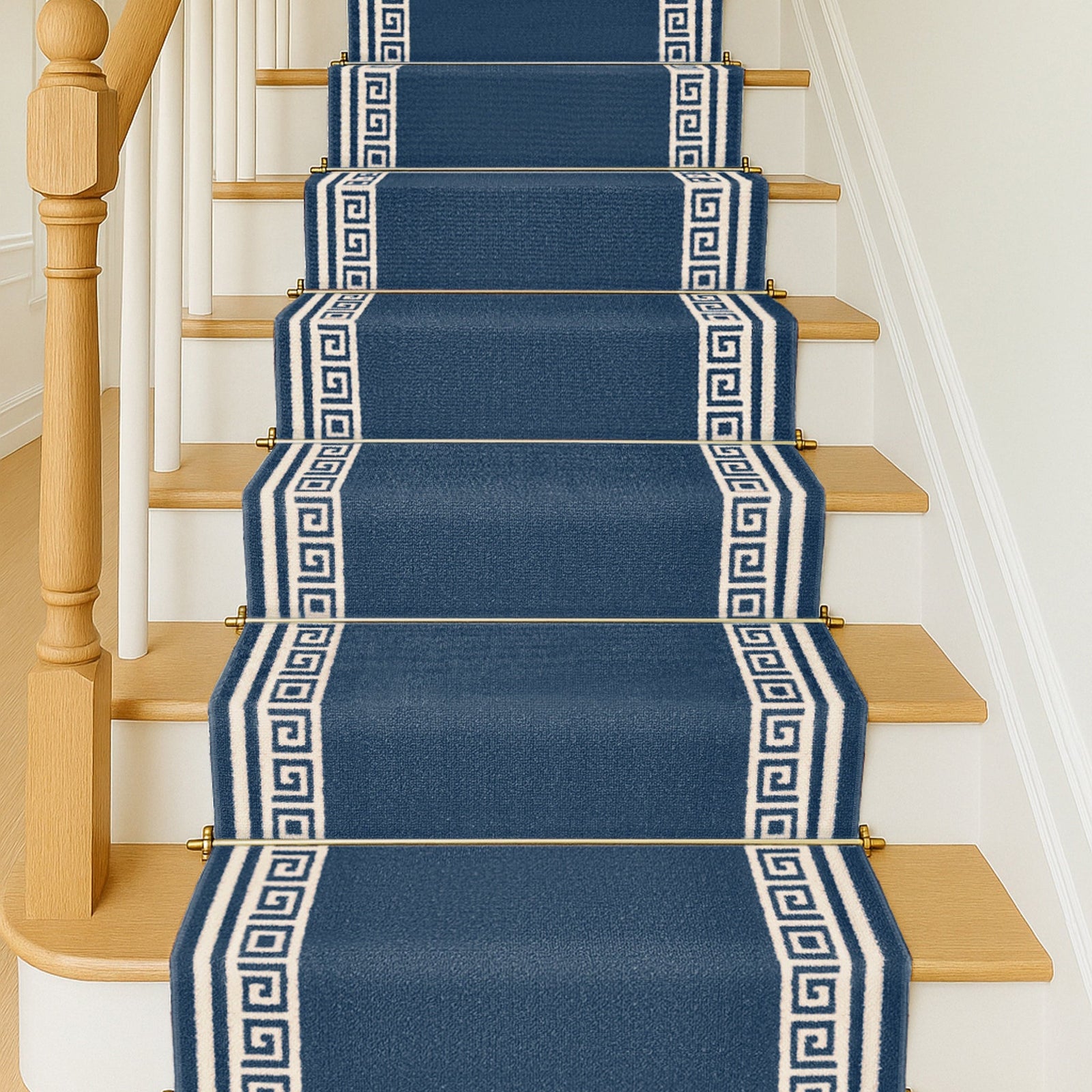 Luna Stair Runner Non-slip Kitchen Mat | 15ft | Blue