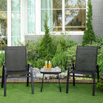 3pcs Bistro Set With Breathable Mesh Fabric And Psc Board | Black