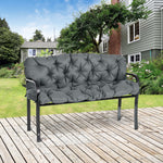 3 Seater Garden Bench Cushion Outdoor Seat Pad With Ties | Dark Gray